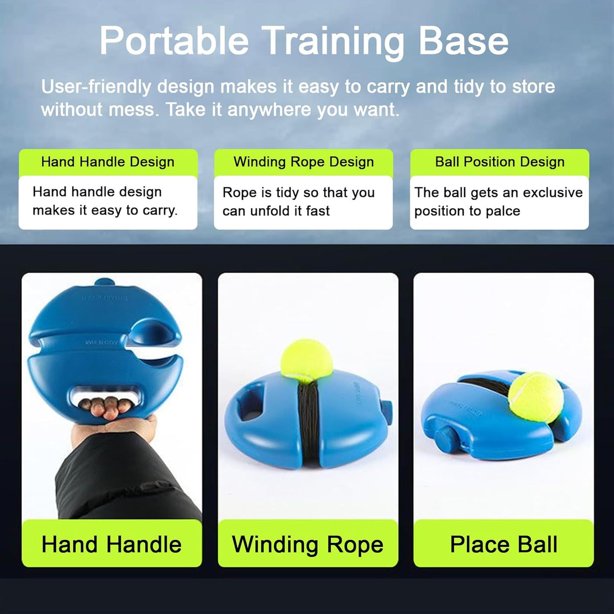 Tennis-Trainer Set 2pcs Tennis Bouncing Balls Tennis Ball | Portable Innovative Ball Game for Outdoors🎾