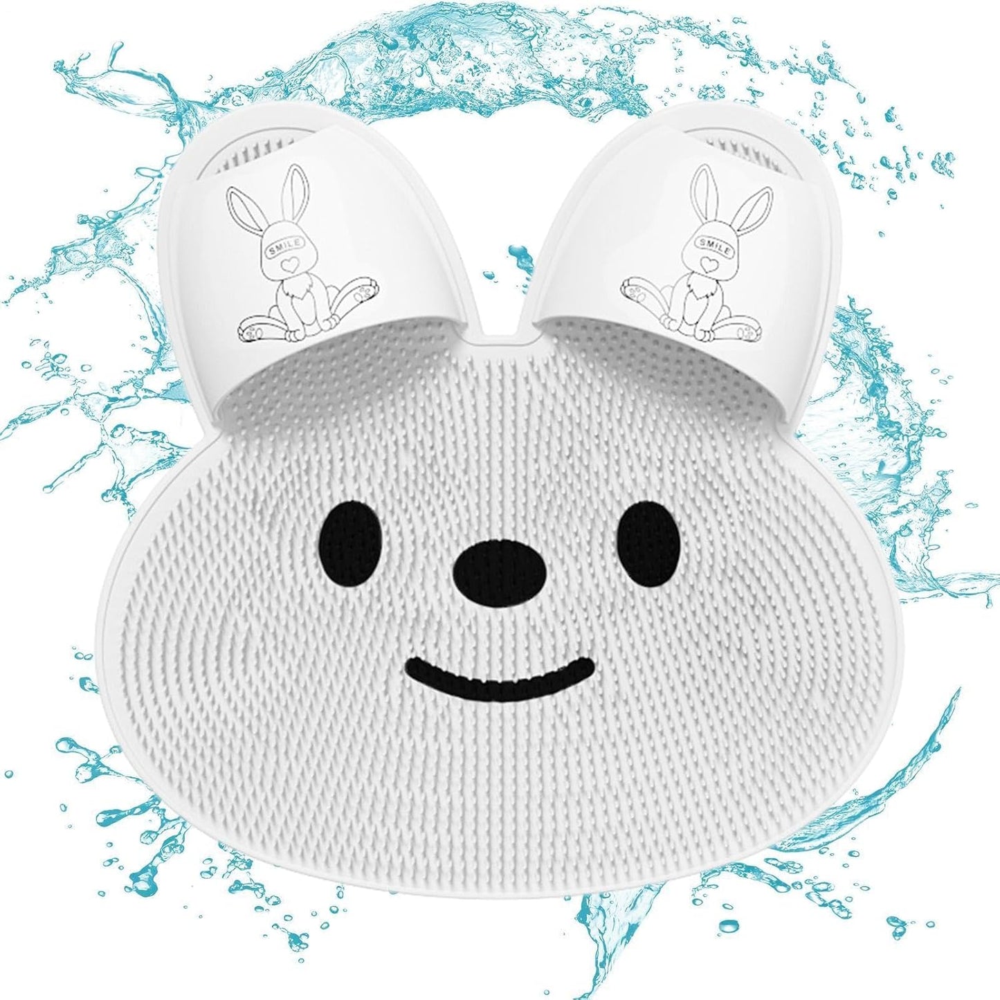 Upgrade Shower Foot Scrubber Mat with Non‑Slip Suction Cups, Rabbit‑Shaped Silicone Foot Scrubber in Shower 🐰