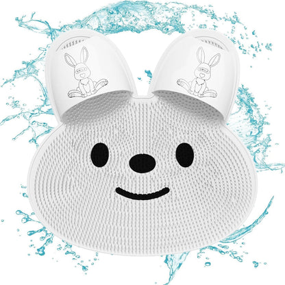 Upgrade Shower Foot Scrubber Mat with Non‑Slip Suction Cups, Rabbit‑Shaped Silicone Foot Scrubber in Shower 🐰