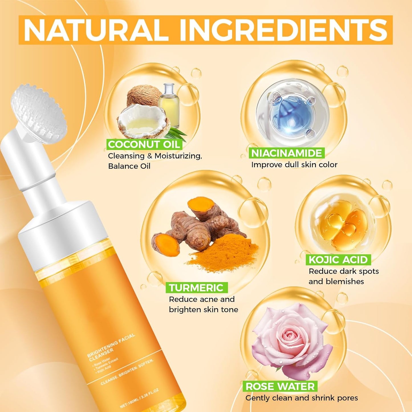 Deep cleansing Turmeric Brightening Facial SkincareCleanser, Comfort Deep Cleansing🧴