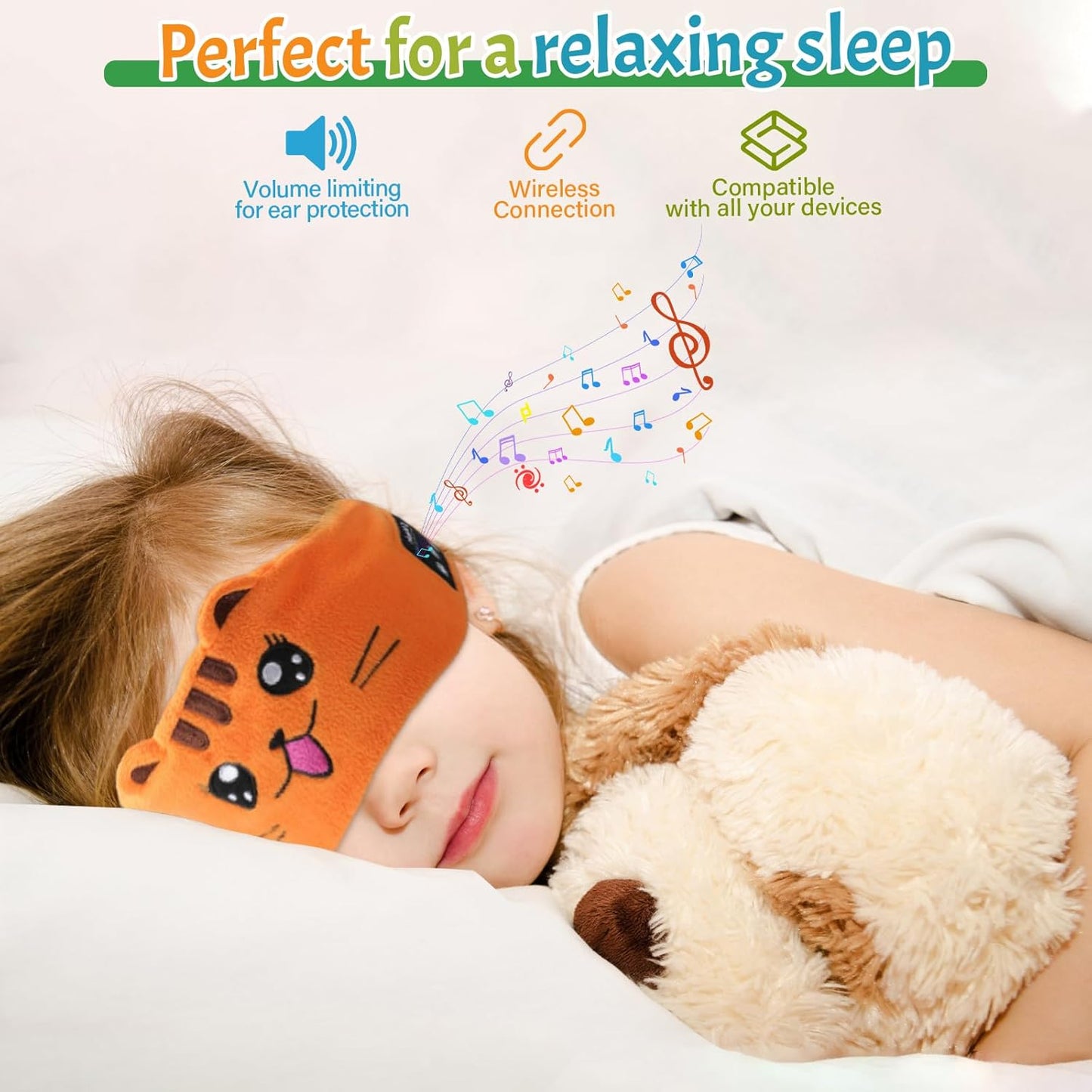 Kids Wireless Headphones, Over Ear Headphones for Children & Toddlers, with Thin Speakers & Super Soft Fleece Headband👶