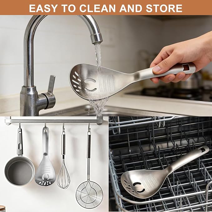 1 Count 304 Stainless Steel Multifunctional Kitchen Spoon🍳