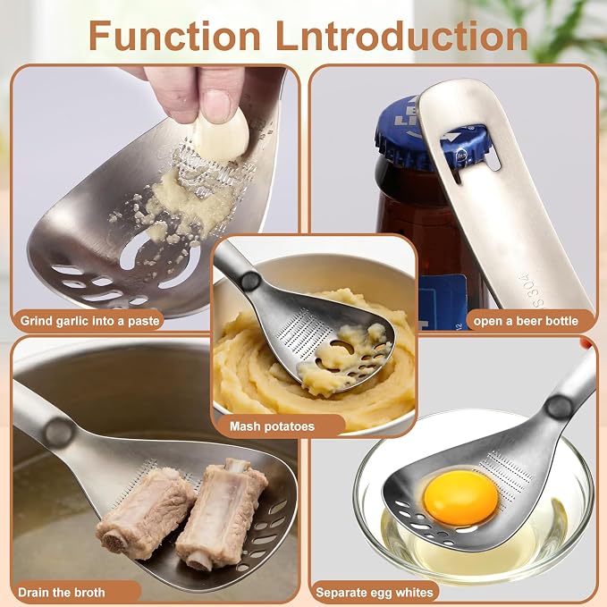 1 Count 304 Stainless Steel Multifunctional Kitchen Spoon🍳