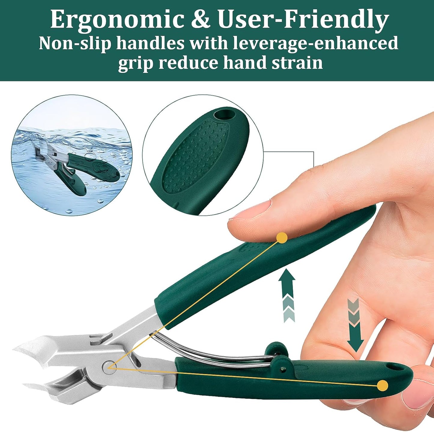 Eagle Beak Beveled Nail Clippers,  Wide Jaw Opening Anti-Splash Slanted Nail Clipper
