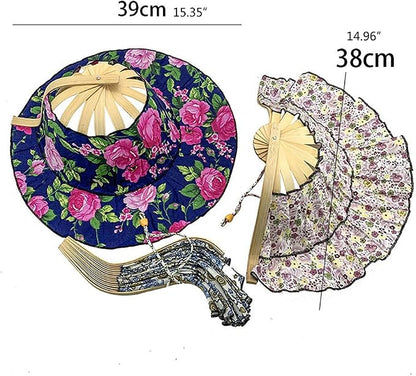 Fan Hat Bamboo Foldable Hand Fan for Sun Hat Women🌞