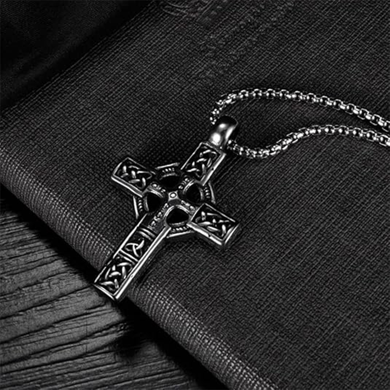 The Warrior's Cross Antique Silver Celtic Knot Pendant⚔️
