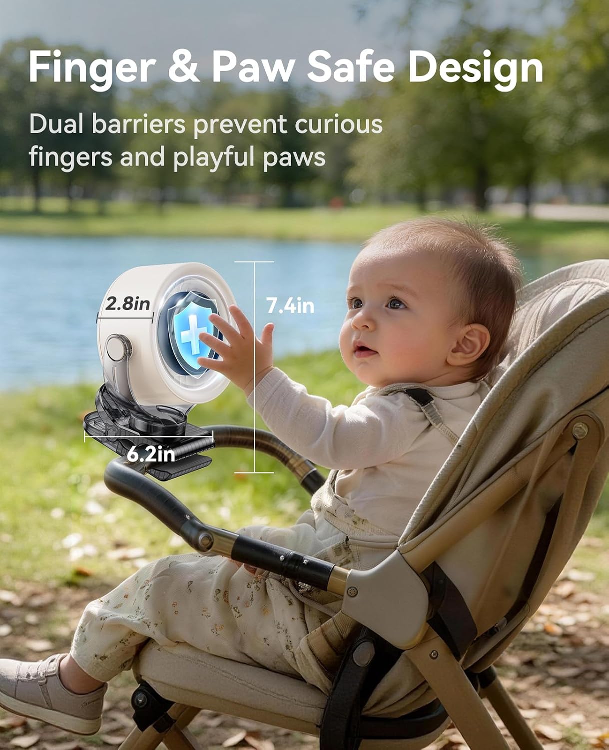 3-in-1 Clip On Turbo Fan | Touch LED Display, 100 Speeds, Quiet Powerful Circulation Fan🌀