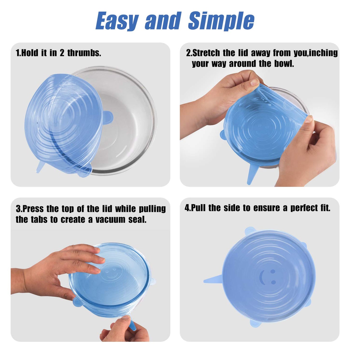 Universal Reusable Silicone Lids – 6 PCS Pack 🥡