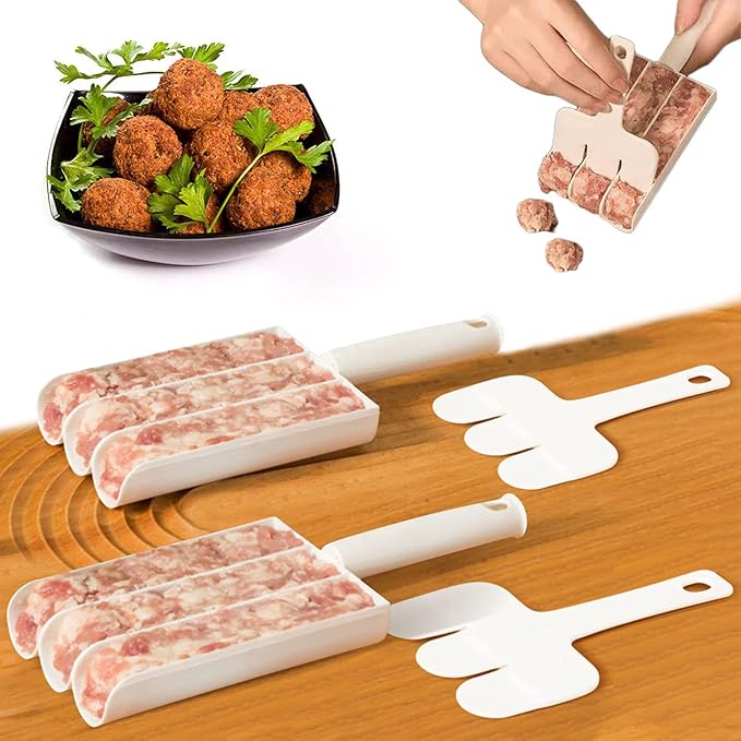 Creative Kitchen Triple Meatball Maker, Meatball Shaper Kitchen Triple Meat Tenderiser Meat Baller🥣