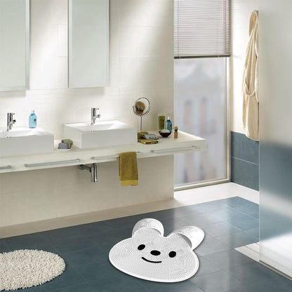 Upgrade Shower Foot Scrubber Mat with Non‑Slip Suction Cups, Rabbit‑Shaped Silicone Foot Scrubber in Shower 🐰