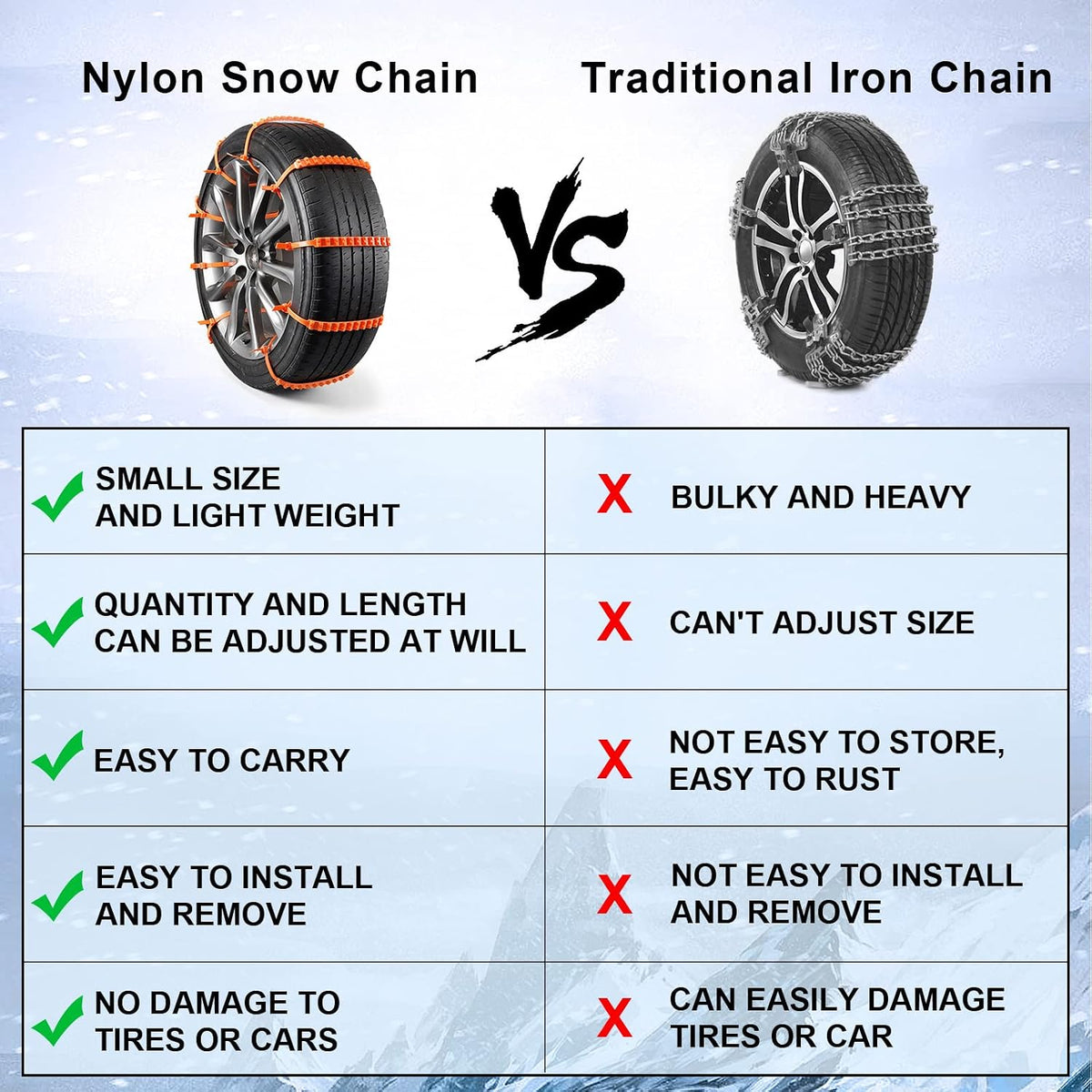 10 Pcs Winter Car Snow Chains Universal Anti-Skid Tire Chain ❄️