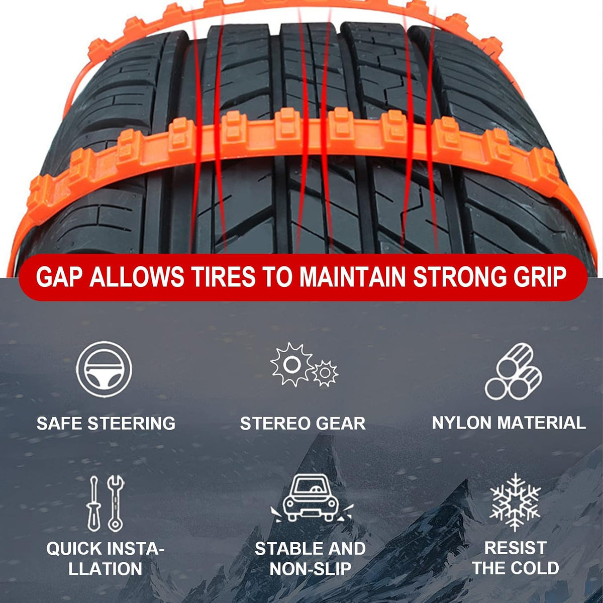 10 Pcs Winter Car Snow Chains Universal Anti-Skid Tire Chain ❄️