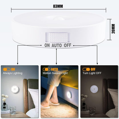 6 Pcs Motion Sensor Light Indoor, Night Light(3000K Warm Yellow 6 Pack) 🌙