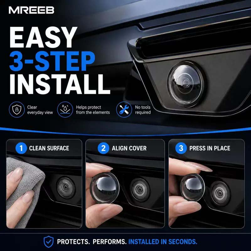 2Pcs Mirror Shape 360 Panoramic Rearview Car Camera Lens Cover🚗📷