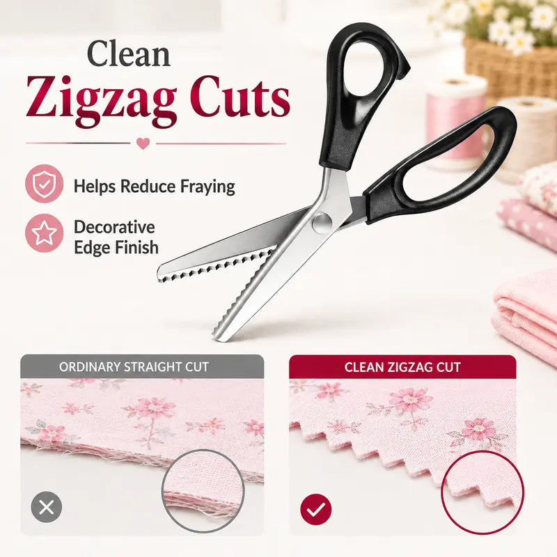 Stainless Steel Zig Zag Scissors with Serrated Teeth - Perfect for DIY Crafts✂️ ✨