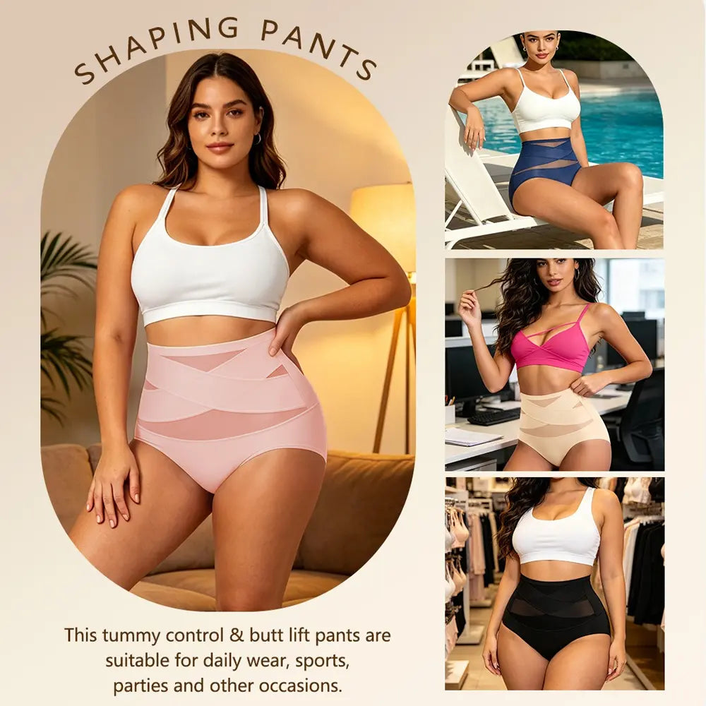 Women's Sheer Sexy High  WaistShapewear Panty,Burr basketsShaper Firm Control 💃