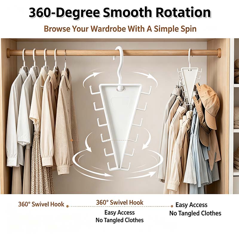 V Shaped Double-Sided Closet Organizer Hanger, 360° Rotatable Space Saving Clothes Hanger Organizer👗