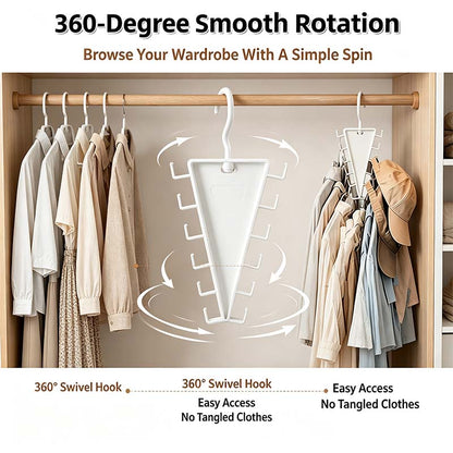 V Shaped Double-Sided Closet Organizer Hanger, 360° Rotatable Space Saving Clothes Hanger Organizer👗