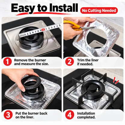 10 Pcs Disposable Stove Burner Protector, Aluminum Foil Stove Burner Protector 🍳