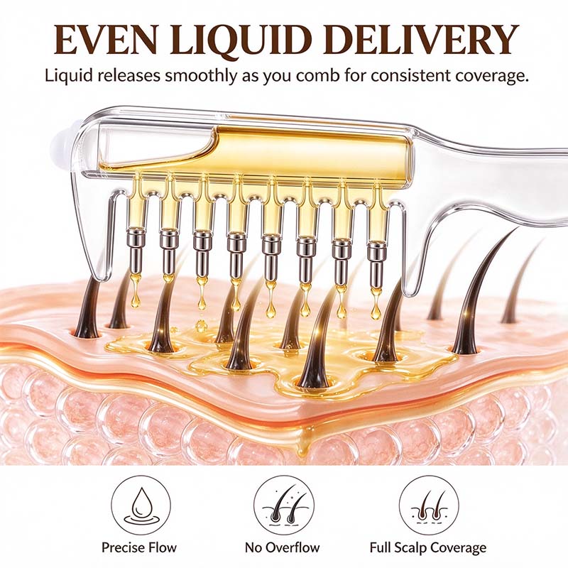 Scalp Oil Applicator Comb, Refillable Hair Treatment Bottle with Massage Comb 💆‍♀️