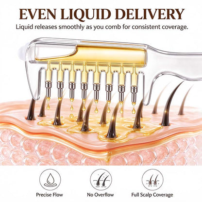 Scalp Oil Applicator Comb, Refillable Hair Treatment Bottle with Massage Comb 💆‍♀️