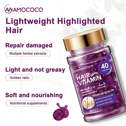 Hair Vitamin Capsules Infused with Violet Vitamins & Argan Oil for Color-Treated 💇‍♀️