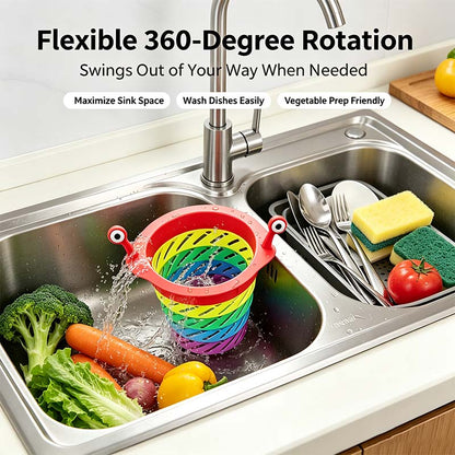 3PCS Rainbow Expandable Sink Strainer Basket, Rotatable Retractable Kitchen Sink Drain Filter🌈💧
