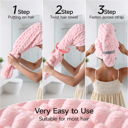 Extra-Thick Microfiber Hair Drying Towel Cap Set, Super Absorbent Quick-Dry Hair Wrap 🧖‍♀️