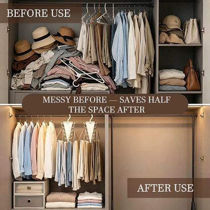 V Shaped Double-Sided Closet Organizer Hanger, 360° Rotatable Space Saving Clothes Hanger Organizer👗