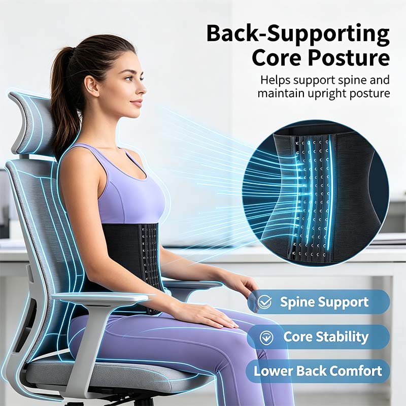 Women's Solid Color Hook & Eye Closure Waist Trainer, Adjustable Tummy Control Shaper🧘‍♀️