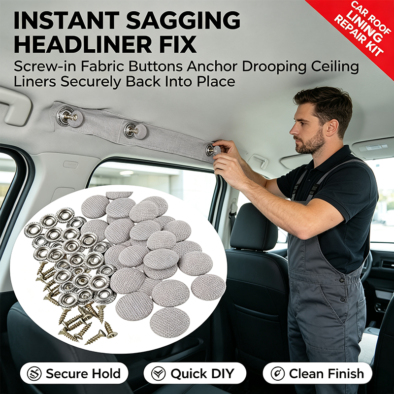 50 Pack Car Roof Headliner Repair Buttons, Fabric Covered Retainer Screws🪡