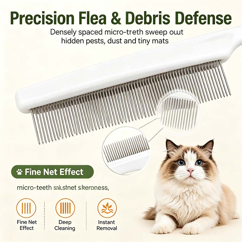 2PCS Pet Face Comb Set for Cats & Dogs, Fine Tooth Stainless Steel Grooming Comb🐾