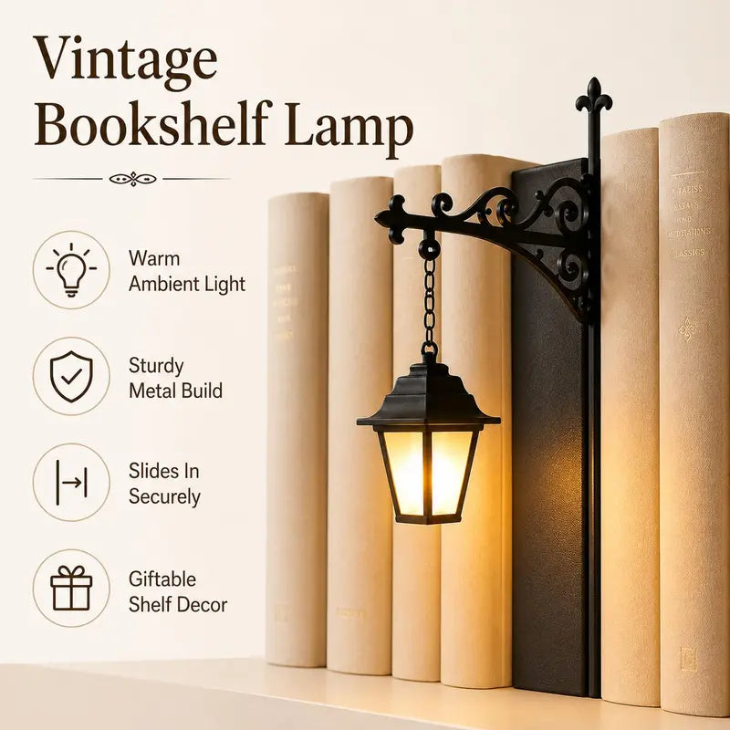 Library Lantern-Decorative Bookshelf Lighting, MiniatureHanging Shelf Lampdeng