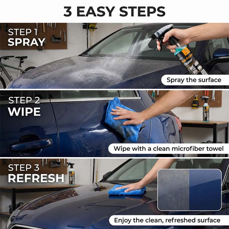 Multi-Purpose Cleaning Spray, Heavy Duty Dual-Action Degreaser & Stain Remover🚙