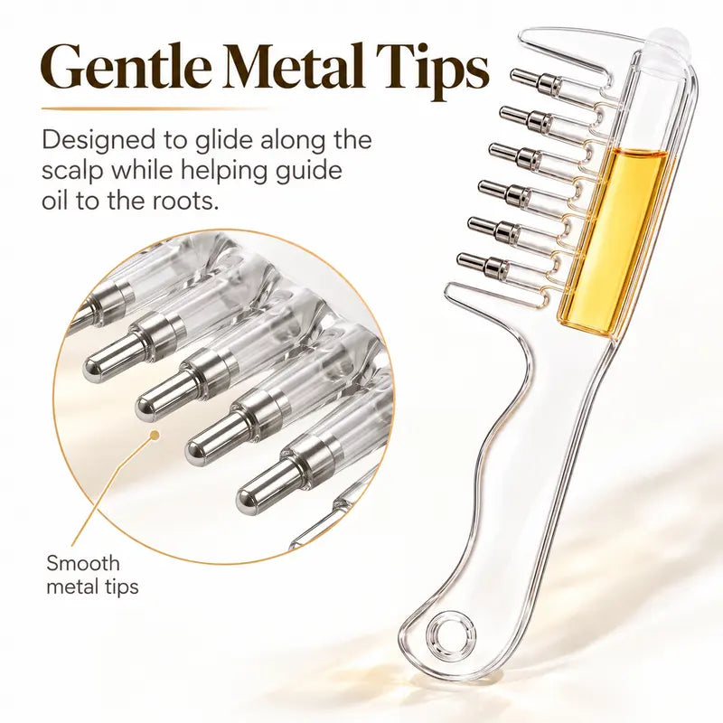 Scalp Oil Applicator Comb, Refillable Hair Treatment Bottle with Massage Comb 💆‍♀️