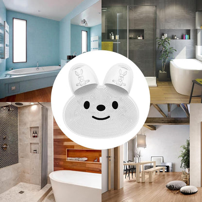 Upgrade Shower Foot Scrubber Mat with Non‑Slip Suction Cups, Rabbit‑Shaped Silicone Foot Scrubber in Shower 🐰