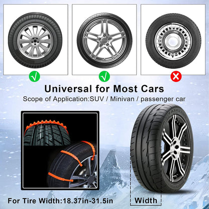 10 Pcs Winter Car Snow Chains Universal Anti-Skid Tire Chain ❄️