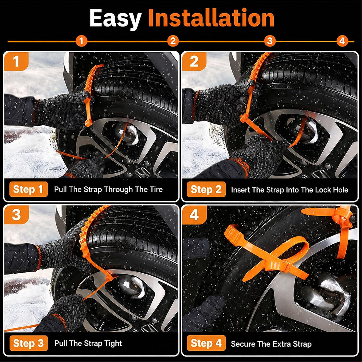 10 Pcs Winter Car Snow Chains Universal Anti-Skid Tire Chain ❄️