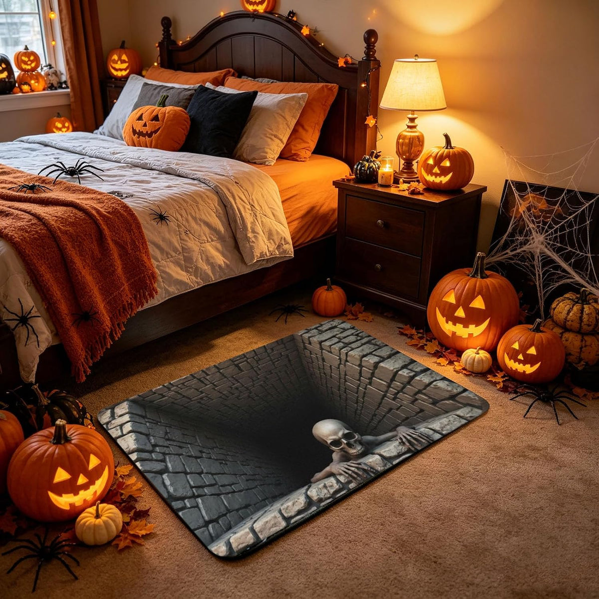 Halloween Decorations, Halloween Door Mat, Illusion Rug 3D Visual Hole Design Rug Spooky 👻