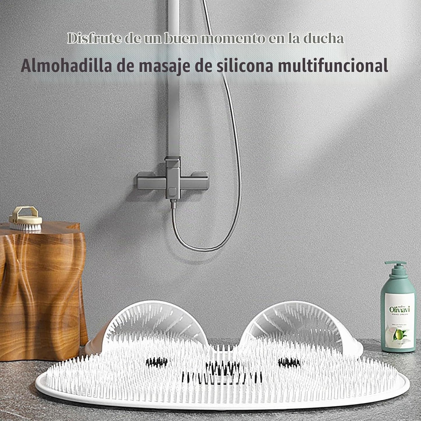 Upgrade Shower Foot Scrubber Mat with Non‑Slip Suction Cups, Rabbit‑Shaped Silicone Foot Scrubber in Shower 🐰