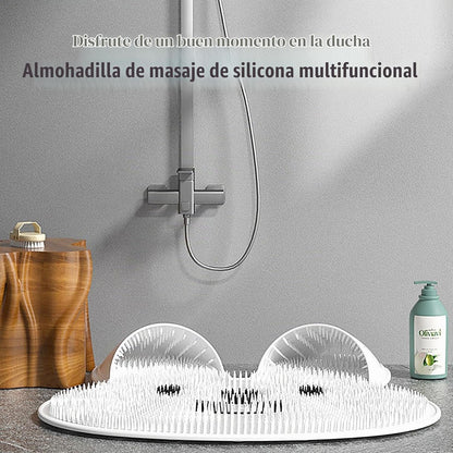 Upgrade Shower Foot Scrubber Mat with Non‑Slip Suction Cups, Rabbit‑Shaped Silicone Foot Scrubber in Shower 🐰