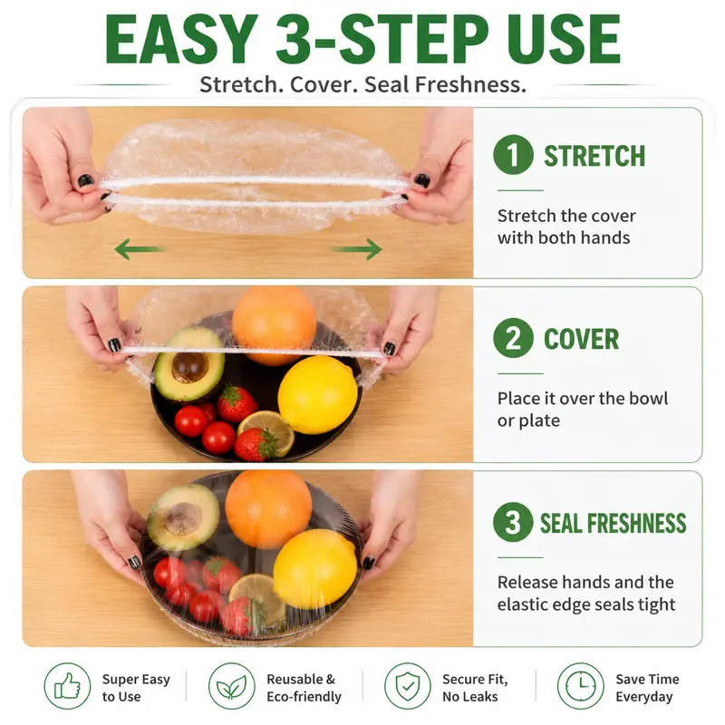 100PCS Disposable Stretch Food Covers for Bowls🍎🥗