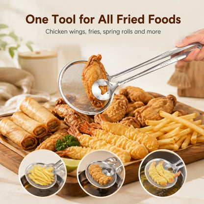 2-in-1 Oil-Frying Filter Clip, Kitchen Food Strainer Tongs for Fried Food🍟✨