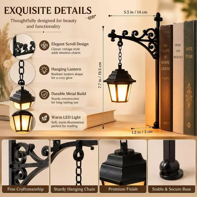 Library Lantern-Decorative Bookshelf Lighting, MiniatureHanging Shelf Lampdeng