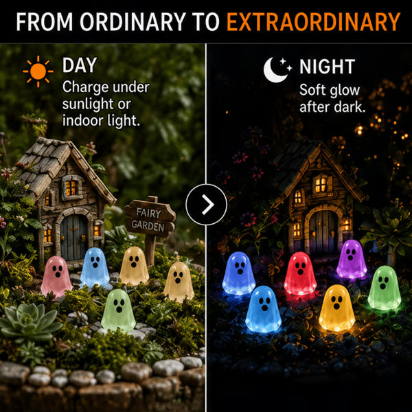 Glow In Dark Cute Ghost Resin Bead Set, Random Pattern Luminous Decorative Charms👻