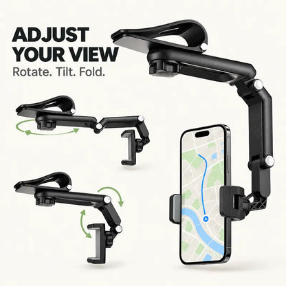 Foldable Car Phone Holder for Sun Visor, Adjustable Arm with 360° Phone Rotation 🚗📱