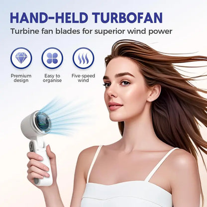 Portable 5-Speed Turbine Fan Rechargeable Handheld Cooler🌬️
