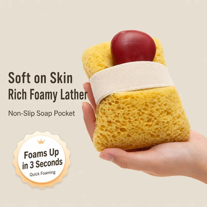 2Pcs Soft Bath Sponge with Soap Pocket,Quick Foaming Shower Scrub Sponge for Smooth Skin & Daily Body Cleaning🧼