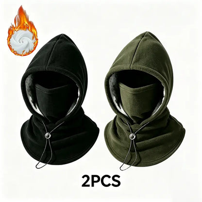 2-Piece Integrated Flannel Warm Face Mask and Hat, Windproof and Warm🌬️