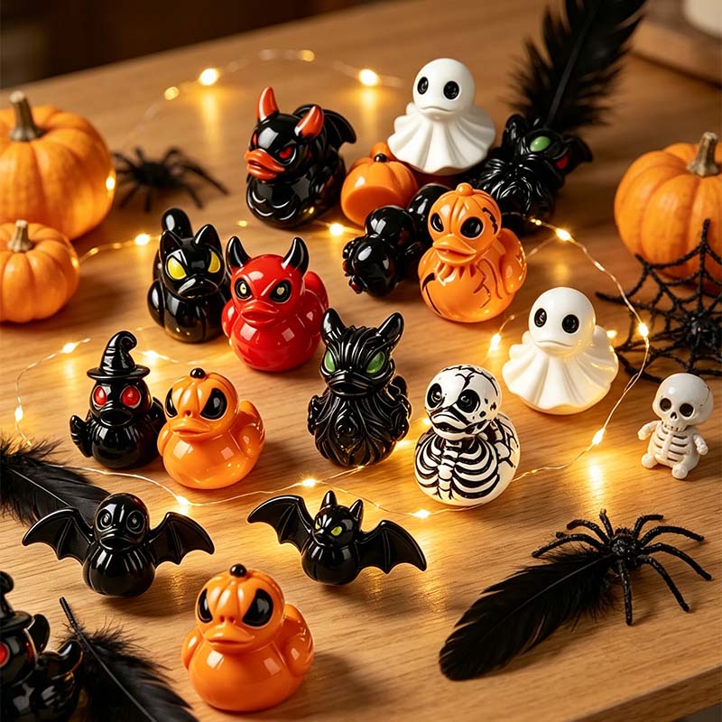 Mini Devil Ghost Skull Resin Ducks, Cute Spooky Desktop Decor, Creative Desktop Ornament🦇✨